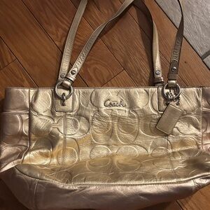 Coach Metallic Gold Shoulder Bag